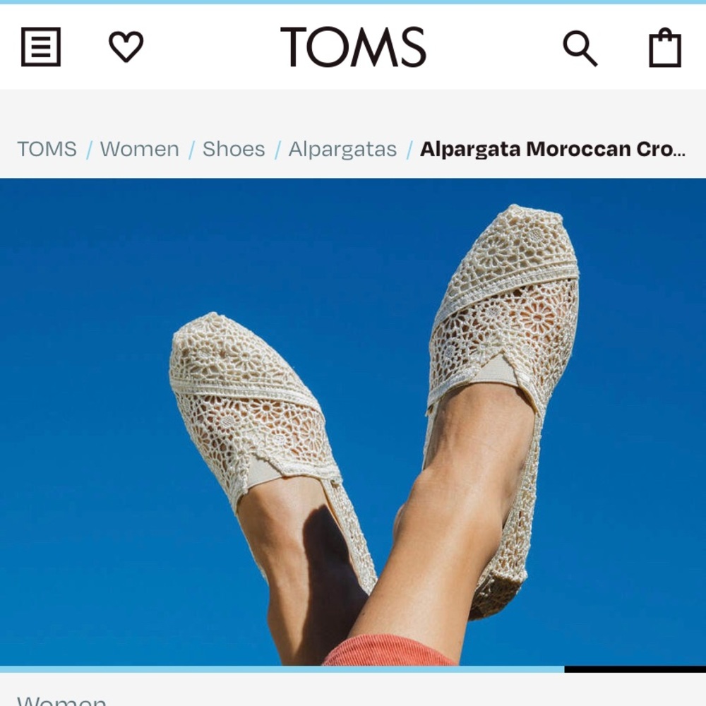 Cream Crochet Lace TOMS